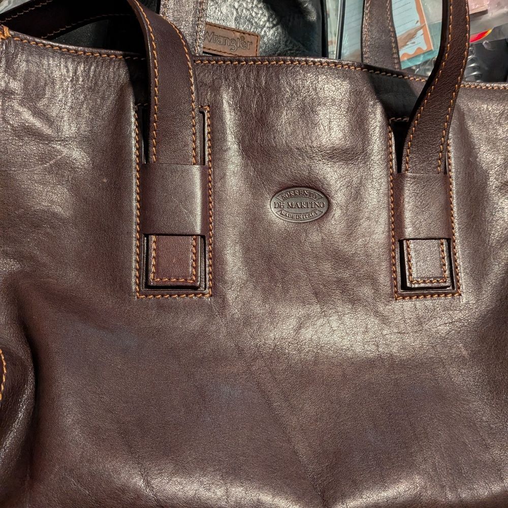 De Martino Buffalo Leather Shoulder Bag Italian Made Amalfi Coast Sorrento Tote